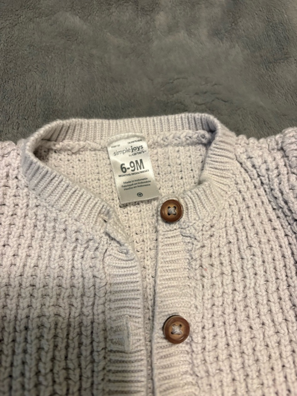 Simple Cream Knit Button-Front Cardigan - Picture 2 of 2